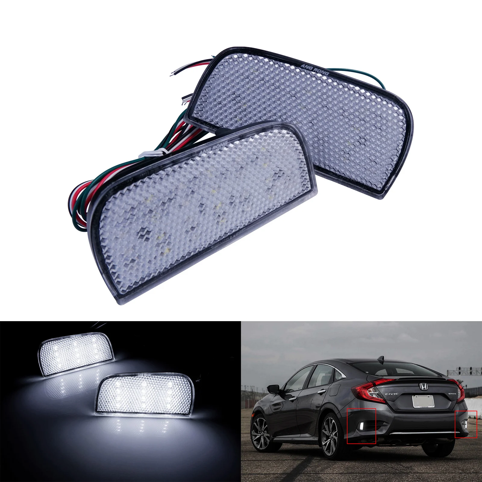 ANGRONG 2X для Honda Civic 2016-2019 10-й светодиодный отражатель заднего бампера, стоп-сигналы, задние фонари, прозрачные линзы
ANGRONG 2X для Honda Civic 2016-2019 10-й светодиодный отражатель заднего бампера, стоп-сигналы, задние фонари, прозрачные линзы