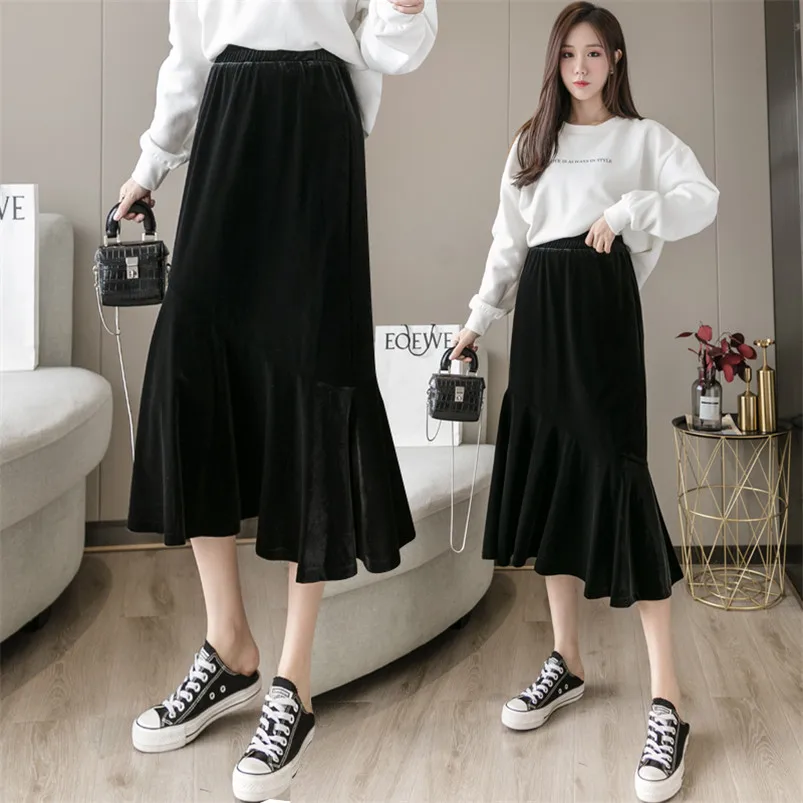 2024 Autumn Winter Women Velvet Trumpet Skirt Elegant High Waist Long Skirt Vintage Office Ladies Basic Skirt vestidos
2024 Autumn Winter Women Velvet Trumpet Skirt Elegant High Waist Long Skirt Vintage Office Ladies Basic Skirt vestidos