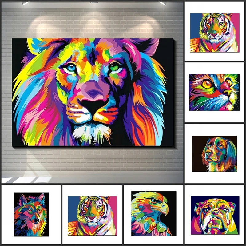 GATYZTORY DIY Painting By Numbers Colorful Animals Oil Painting HandPainted Home Decor Gift Canvas Drawing
GATYZTORY DIY Painting By Numbers Colorful Animals Oil Painting HandPainted Home Decor Gift Canvas Drawing