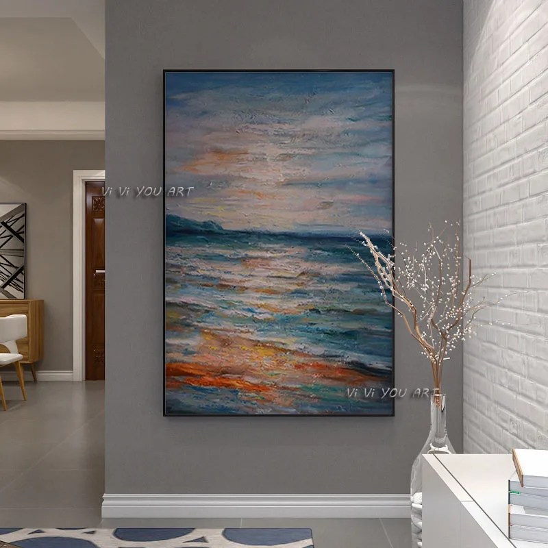 100% Handmade Abstract Oil Painting Seascape Minimalist Wall Art On Canvas Modern For Living Room Bedroom
100% Handmade Abstract Oil Painting Seascape Minimalist Wall Art On Canvas Modern For Living Room Bedroom