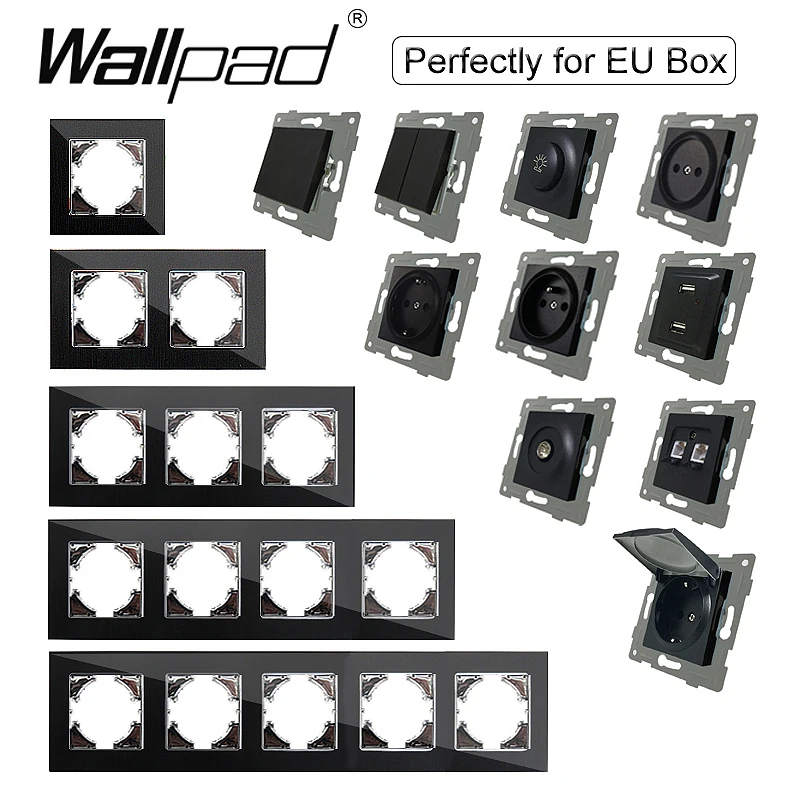 EU DIY Black Crystal Glass Electrical Built-in Sockets and Switch RU FR Push Button Reset Curtain USB Cat6 Wallpad L6 Round Box
EU DIY Black Crystal Glass Electrical Built-in Sockets and Switch RU FR Push Button Reset Curtain USB Cat6 Wallpad L6 Round Box