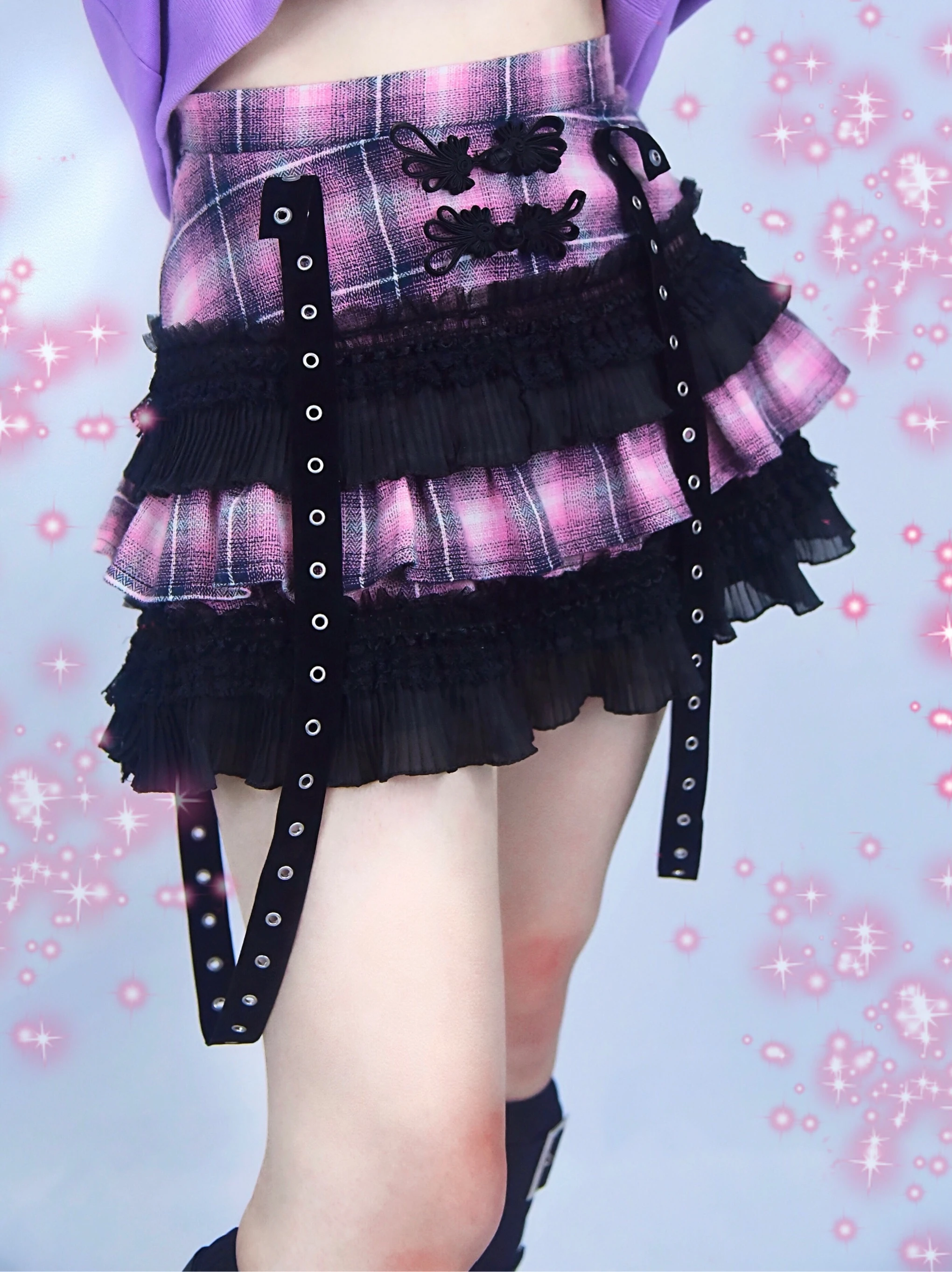 Original Design Punk Japanese Black Pink Plaid skirt Ribbon Lace multi layers lolita Kawaii sweet hot girls sexy mini cake skirt
Original Design Punk Japanese Black Pink Plaid skirt Ribbon Lace multi layers lolita Kawaii sweet hot girls sexy mini cake skirt