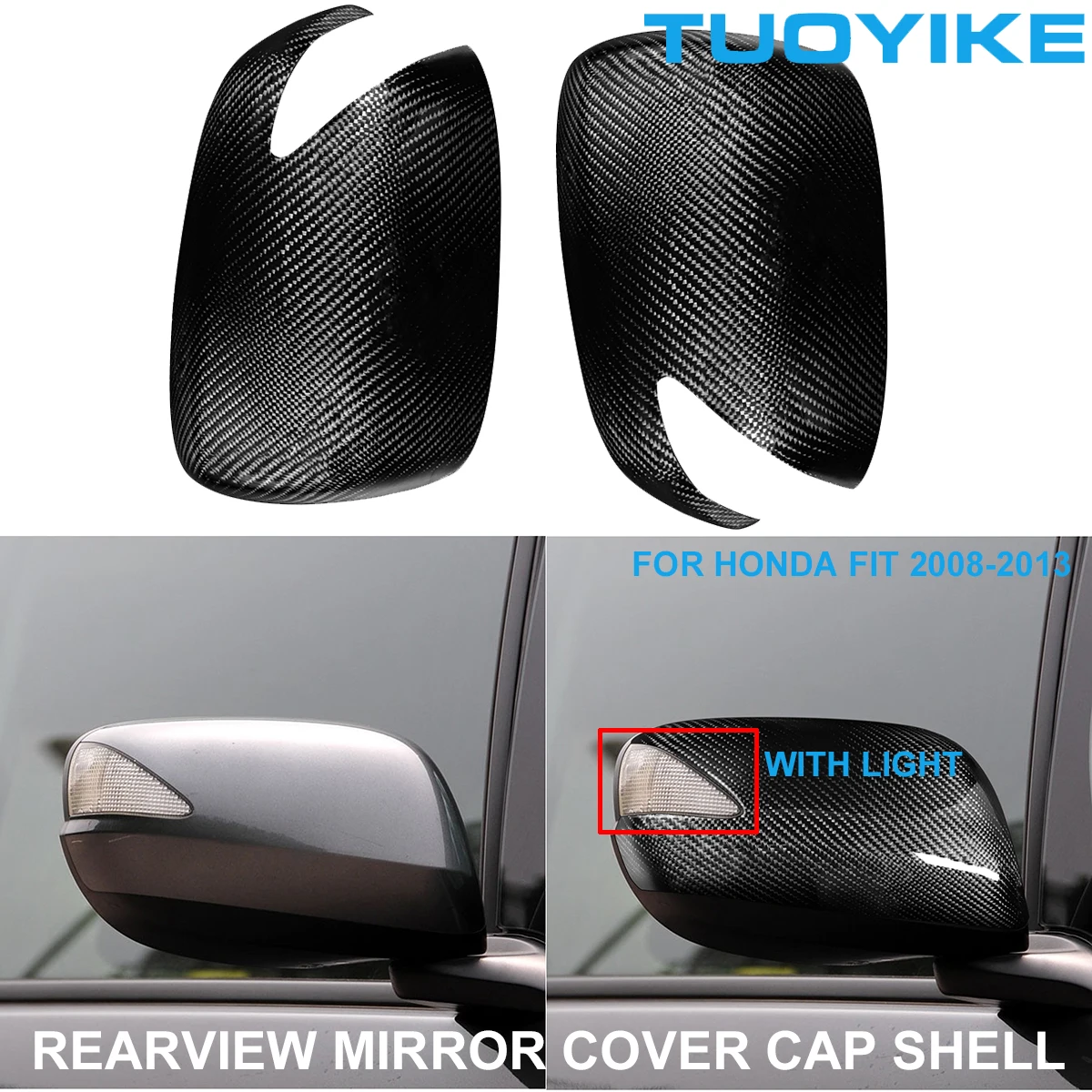 LHD RHD Car Real Dry Carbon Fiber Rearview Mirror Cover Cap Shell Sticker Trim For Honda Fit With/Without Flow Light 2008-2013
LHD RHD Car Real Dry Carbon Fiber Rearview Mirror Cover Cap Shell Sticker Trim For Honda Fit With/Without Flow Light 2008-2013