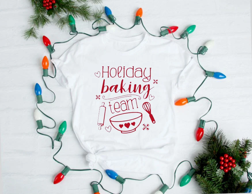 Holiday Baking Team Christmas T-Shirt Fashion Red Letter Female Clothing 100%Cotton Short Sleeve Top Tees Aesthetic Casual Shirt
Holiday Baking Team Christmas T-Shirt Fashion Red Letter Female Clothing 100%Cotton Short Sleeve Top Tees Aesthetic Casual Shirt