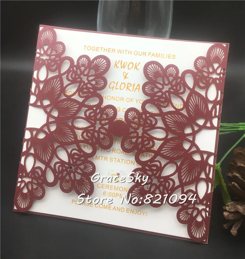 50pcs free shippig Laser cut 2019 New Flowers Lace wedding invitations Cards,customized card blanks for wedding invitations rsvp
50pcs free shippig Laser cut 2019 New Flowers Lace wedding invitations Cards,customized card blanks for wedding invitations rsvp