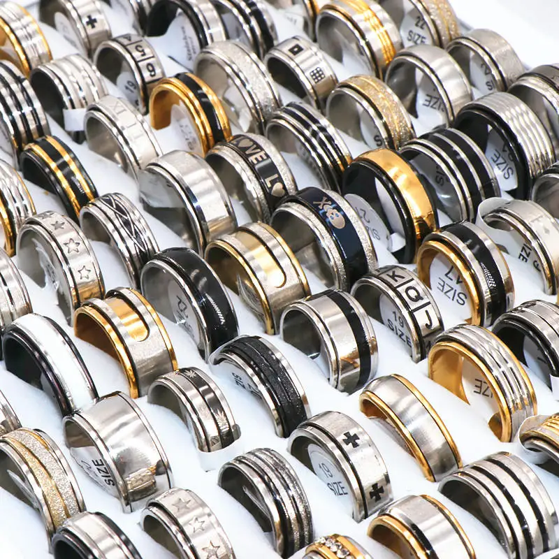 Fashion 36pcs/lots Mix Style Spinner Stainless Steel Rings For Women & Men Jewelry Rotatable Band Rings Wholesale Bulks Lots
Fashion 36pcs/lots Mix Style Spinner Stainless Steel Rings For Women & Men Jewelry Rotatable Band Rings Wholesale Bulks Lots