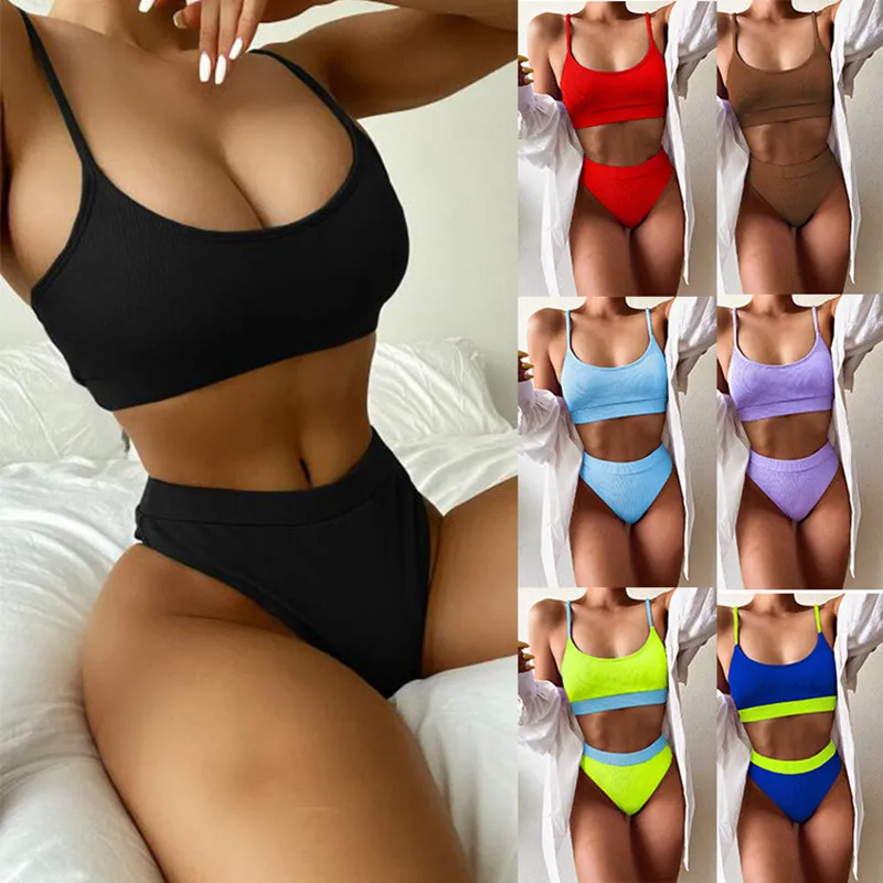 High Waist Bikinis Swimsuits Women Push Up Swimwear Ribbed Strap Bathing Suit Biquini Brazilian Bikini 2021 New Beachwear
High Waist Bikinis Swimsuits Women Push Up Swimwear Ribbed Strap Bathing Suit Biquini Brazilian Bikini 2021 New Beachwear