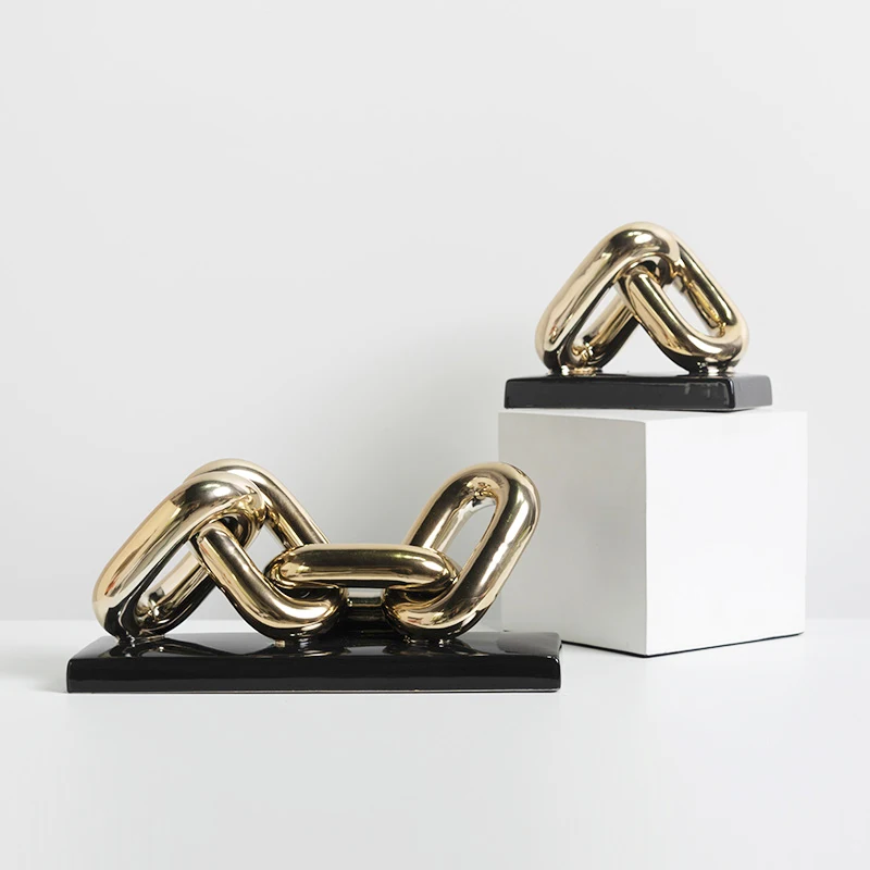 Modern Golden Ceramic Chain Figurines Decoration Desktop Hotel Living Room Study Handicraft Gift Home Decoration Accessories
Modern Golden Ceramic Chain Figurines Decoration Desktop Hotel Living Room Study Handicraft Gift Home Decoration Accessories