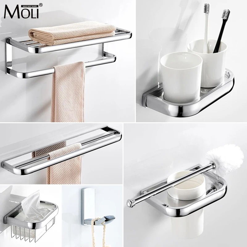 Chrome Square Bathroom Hardware Towel Shelf Towel Bar Paper Holder Cloth Hook Bathroom Accessories Set ML19300
Chrome Square Bathroom Hardware Towel Shelf Towel Bar Paper Holder Cloth Hook Bathroom Accessories Set ML19300