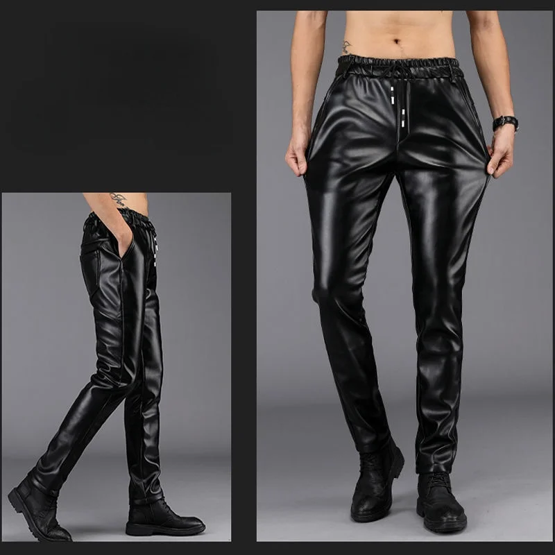 Leather Pants Mens Stretch Slim-Fit Winter Fleece-Lined Thickened Riding Tight Feet Warm Man Leather Motorcycle Pants Waterproof
Leather Pants Mens Stretch Slim-Fit Winter Fleece-Lined Thickened Riding Tight Feet Warm Man Leather Motorcycle Pants Waterproof