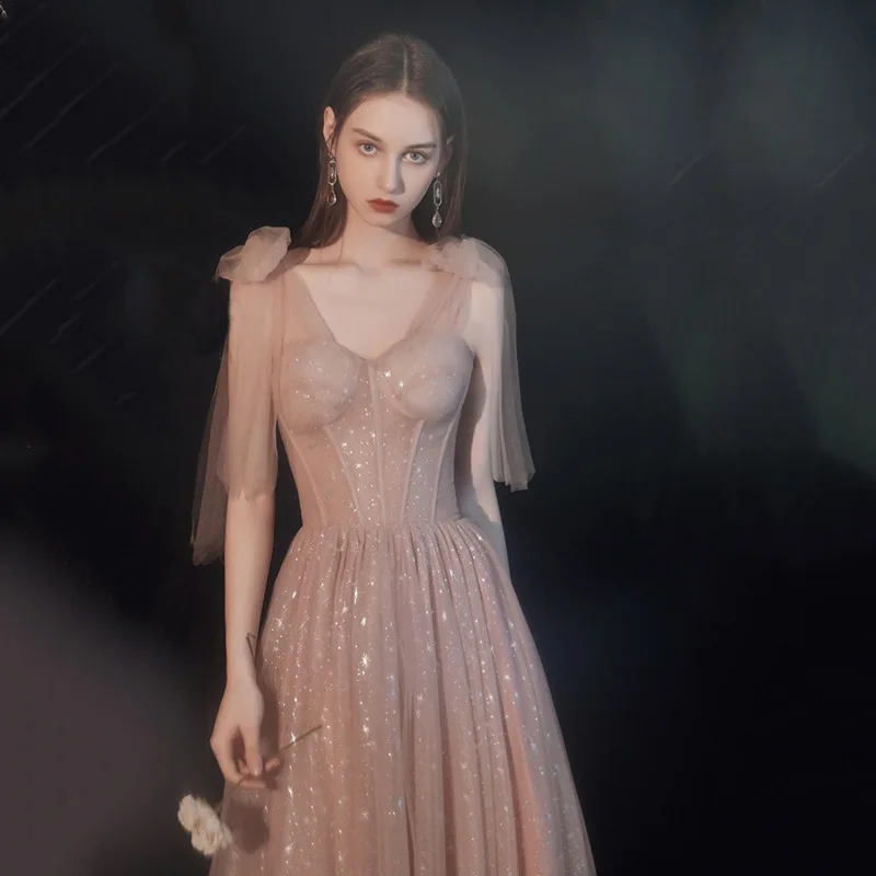 2020 Summer New Elegant Banquet Host Dress Temperament Mesh Dress Evening Dress Skirt Female Sexy Prom Dress
2020 Summer New Elegant Banquet Host Dress Temperament Mesh Dress Evening Dress Skirt Female Sexy Prom Dress