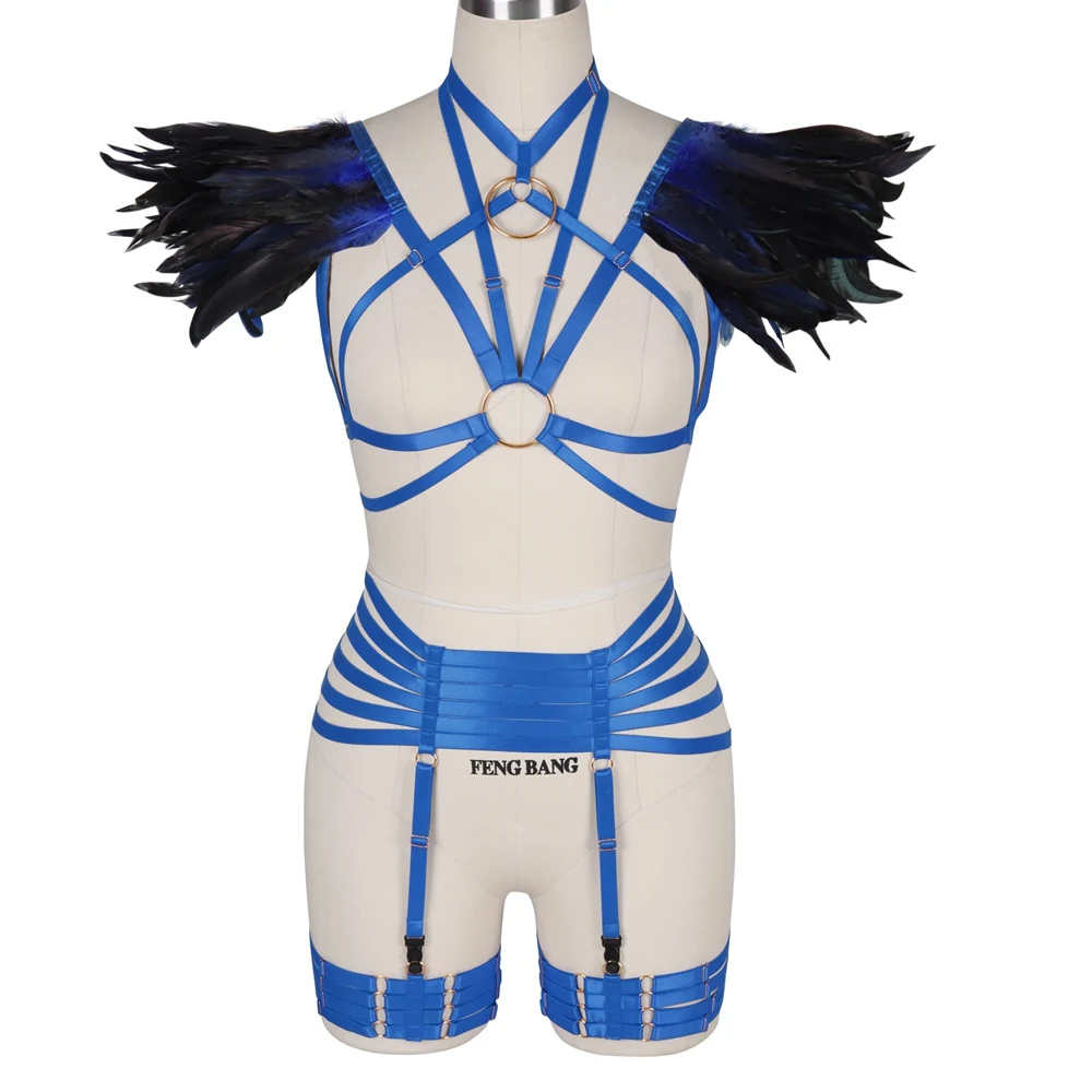 Natural Feathers Body Bondage Harness Corset For Sexy Lingerie Woman Suspender Sword Belt Exotic Apparel Halloween Carnival
Natural Feathers Body Bondage Harness Corset For Sexy Lingerie Woman Suspender Sword Belt Exotic Apparel Halloween Carnival