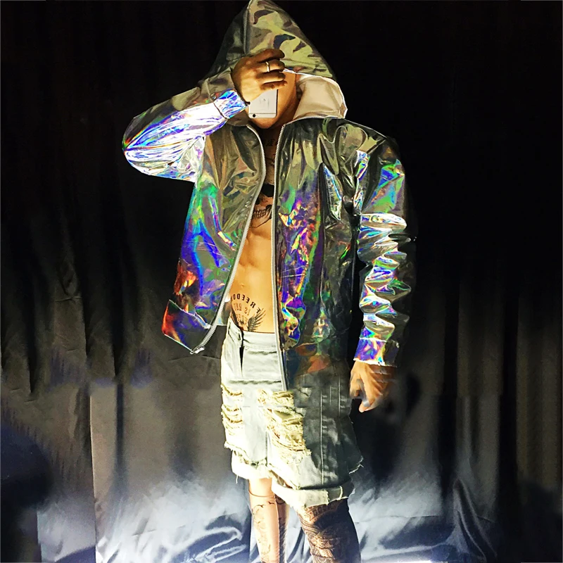 Nightclub DS Male Singer DJ Mirror Laser Silver Blue Coat Loose Ribbon Hooded Jacket Rave Clothes Gogo Dancer Costume XS2847
Nightclub DS Male Singer DJ Mirror Laser Silver Blue Coat Loose Ribbon Hooded Jacket Rave Clothes Gogo Dancer Costume XS2847