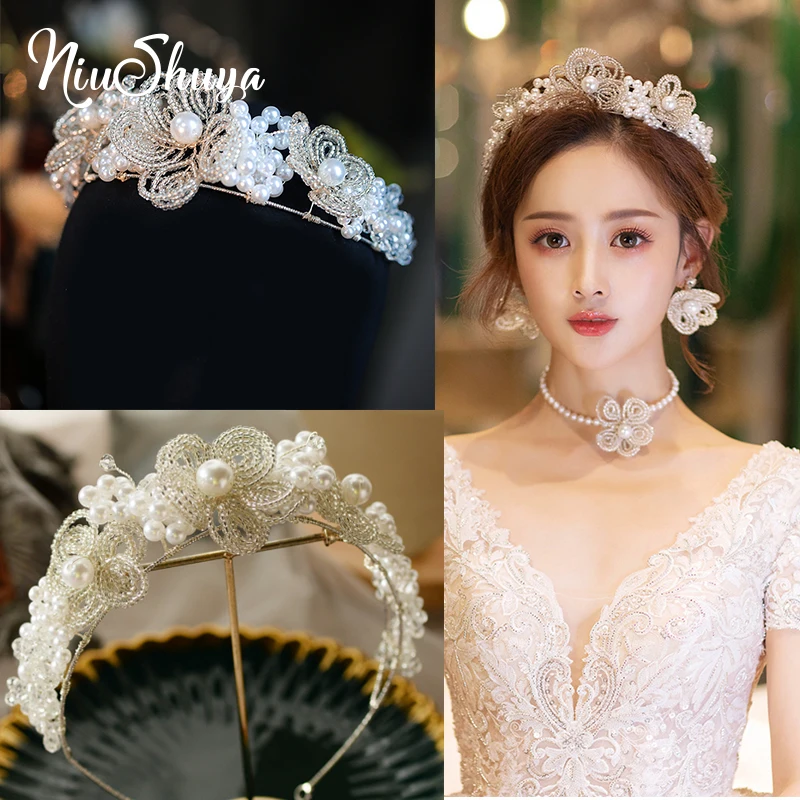 NiuShuya Handmade Flower Beaded Bridal Headdress Pearl Wedding Hair Accessories Princess Headband Crown
NiuShuya Handmade Flower Beaded Bridal Headdress Pearl Wedding Hair Accessories Princess Headband Crown
