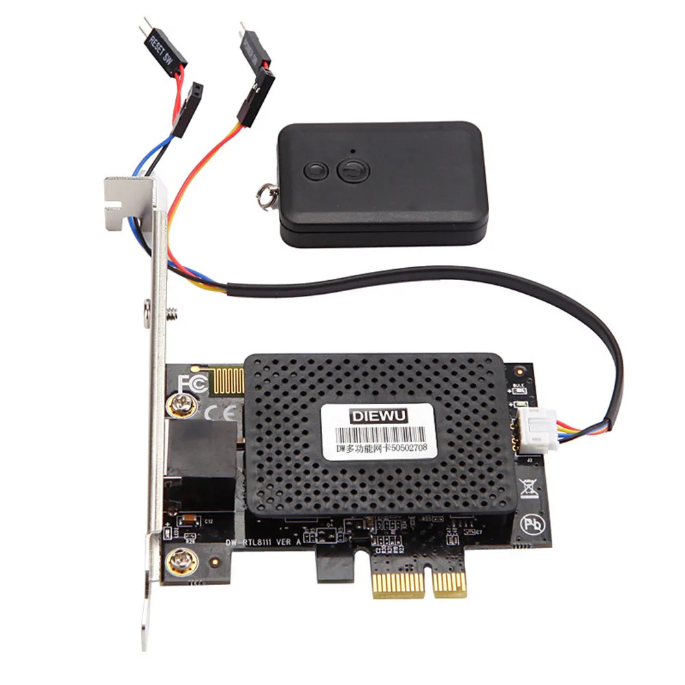DIEWU Wireless computer on and off switch PCI Express 1X RJ45 Lan card Mini PCI-e to RJ45&2.4 Desktop Reset Remote Controller
DIEWU Wireless computer on and off switch PCI Express 1X RJ45 Lan card Mini PCI-e to RJ45&2.4 Desktop Reset Remote Controller