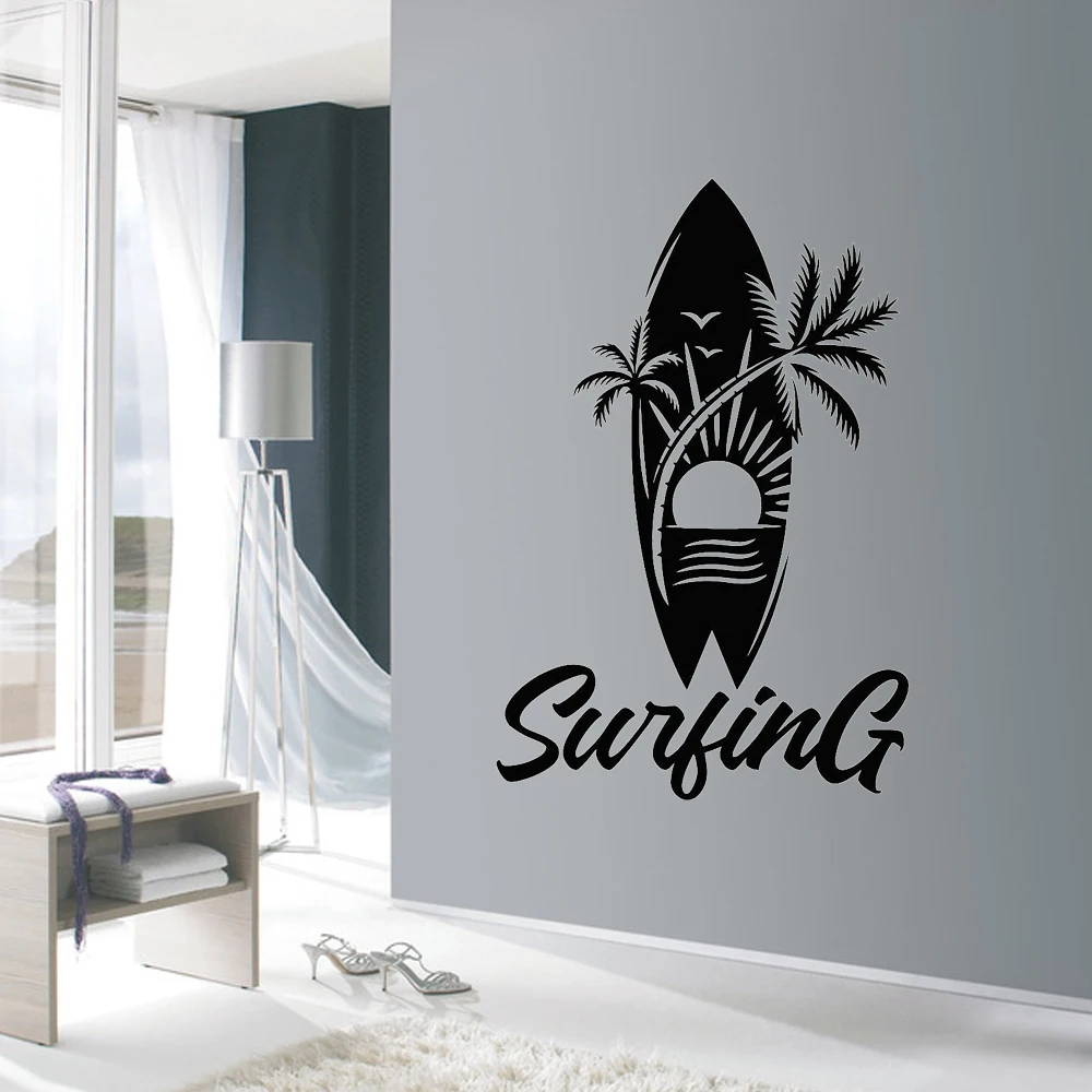 Water Sports Wall Decals Surfing Board Palm Beach Sun Creative Pattern Vinyl Waterproof Wall Stickers Teen Room Decor
Water Sports Wall Decals Surfing Board Palm Beach Sun Creative Pattern Vinyl Waterproof Wall Stickers Teen Room Decor