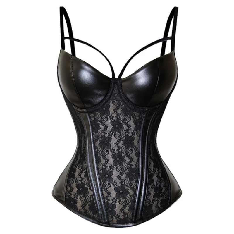 Women Corset Top Sexy Lingerie Black Lace PU Leather Bustiers Body Gather Waist Trainer Gothic Clothes Camisole Waist Cincher
Women Corset Top Sexy Lingerie Black Lace PU Leather Bustiers Body Gather Waist Trainer Gothic Clothes Camisole Waist Cincher