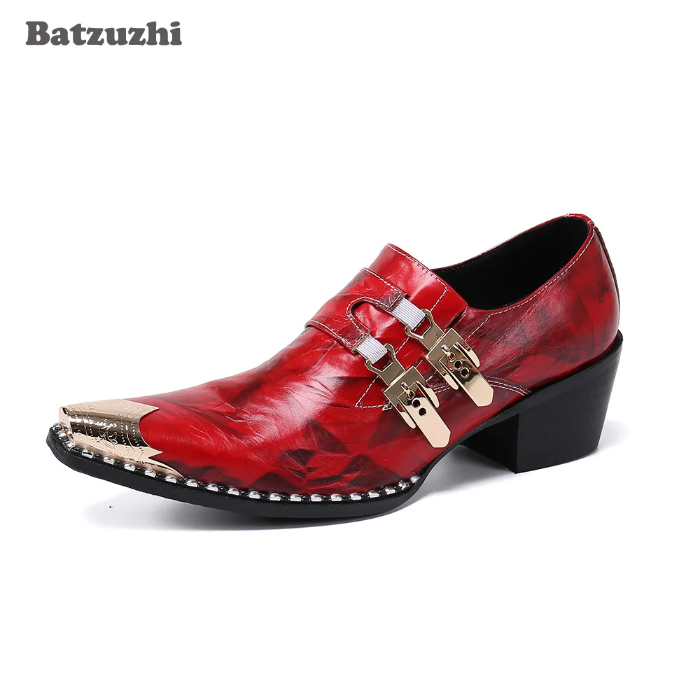 Batzuzhi Handmade Men's Shoes Golden Pointed Iron Toe Leather Dress Shoes Men Formal Business Leather Men Shoes 6.5cm High Heels
Batzuzhi Handmade Men's Shoes Golden Pointed Iron Toe Leather Dress Shoes Men Formal Business Leather Men Shoes 6.5cm High Heels
