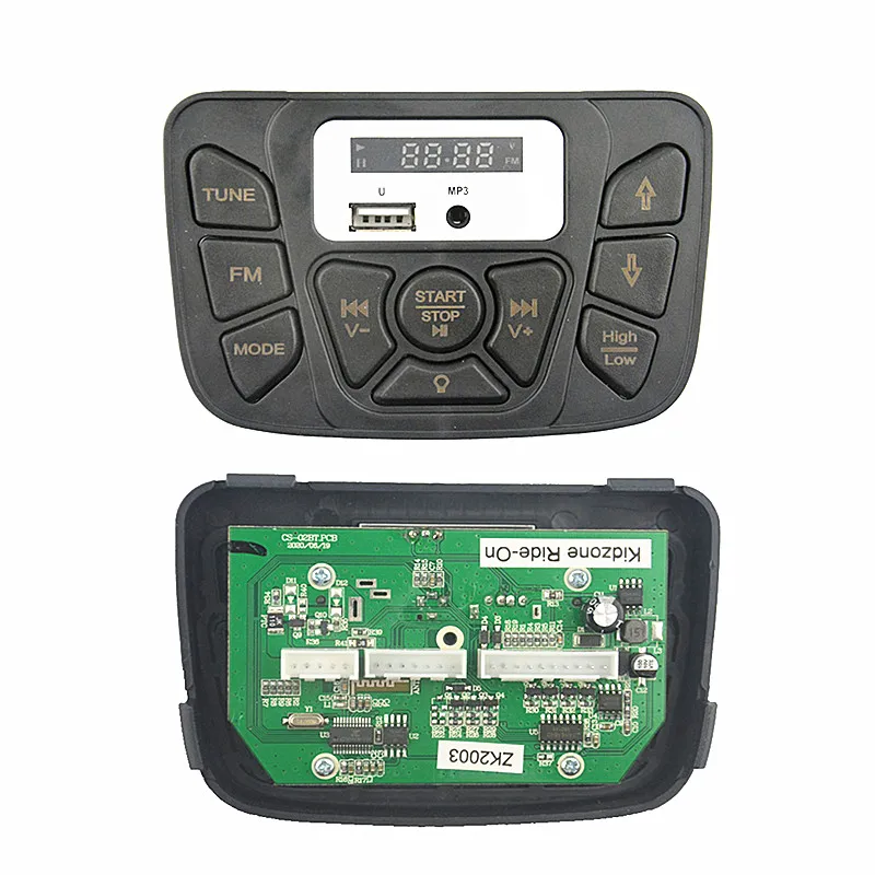 Children's electric car ZK2003 central control music player power supply start front and rear speed control panel
Children's electric car ZK2003 central control music player power supply start front and rear speed control panel