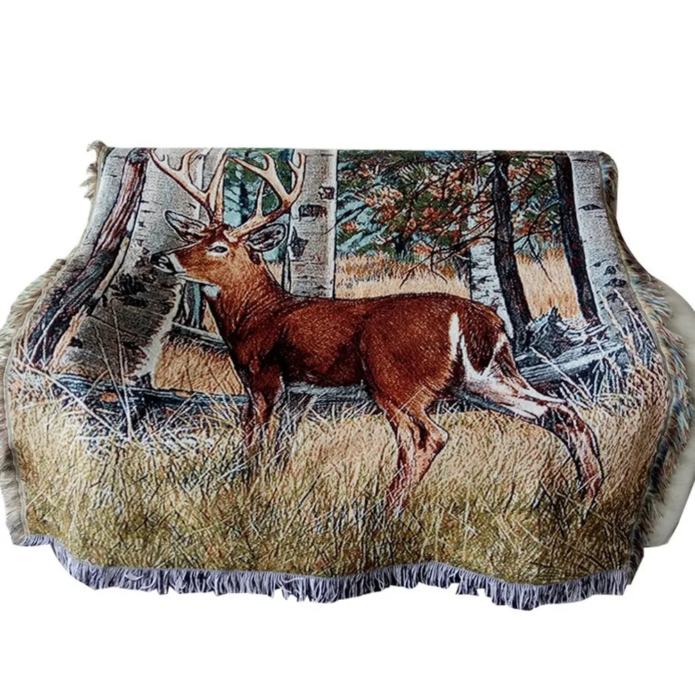 Deer Vintage Pastoral Cotton Rug Decoration Tapestry Tassel Forest Sofa Blanket Home Covers Europe Leisure Outdoor Picnic Mat A
Deer Vintage Pastoral Cotton Rug Decoration Tapestry Tassel Forest Sofa Blanket Home Covers Europe Leisure Outdoor Picnic Mat A