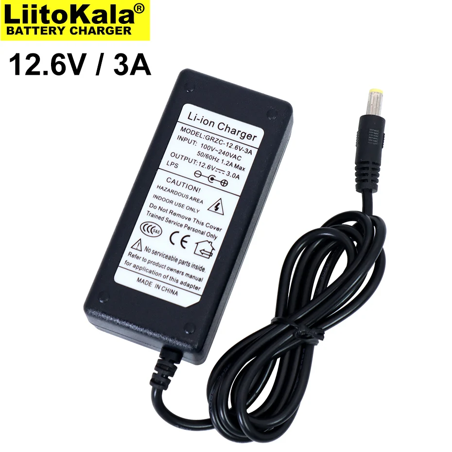 5PCS Liitokala 12.6V 3A Lithium Battery Charger 3 series lithium Cbattery 12V battery charger DC 5.5*2.1MM+US EU AC power cord
5PCS Liitokala 12.6V 3A Lithium Battery Charger 3 series lithium Cbattery 12V battery charger DC 5.5*2.1MM+US EU AC power cord