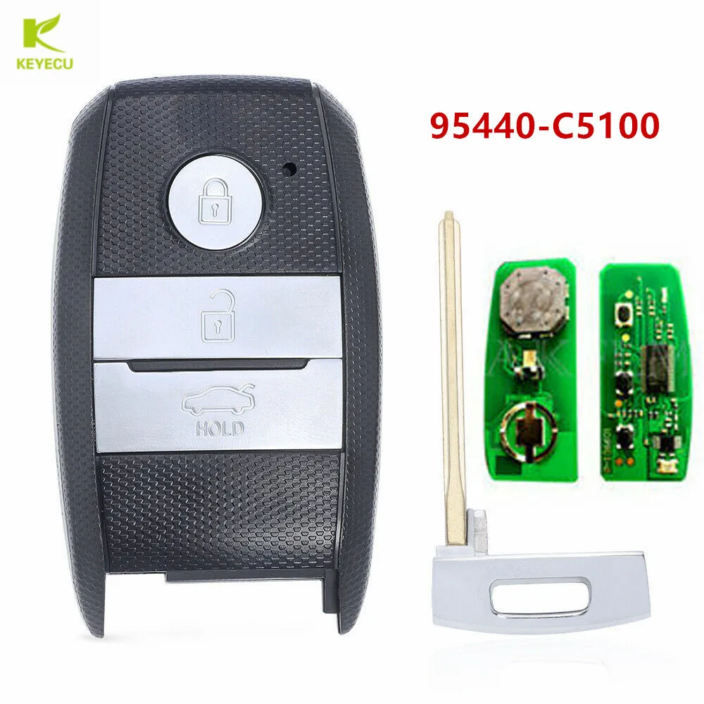 KEYECU Replacement 3 Button Smart Remote Key for Kia Sorento 2015 2016 2017 2018 P/N: 95440-C5100 FCC - FOB-4F06
KEYECU Replacement 3 Button Smart Remote Key for Kia Sorento 2015 2016 2017 2018 P/N: 95440-C5100 FCC - FOB-4F06
