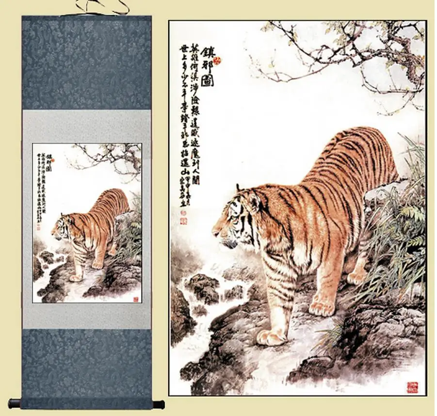 Tiger art painting Chinese Art Painting Home Office Decoration Chinese painting the King of the forest painting
Tiger art painting Chinese Art Painting Home Office Decoration Chinese painting the King of the forest painting