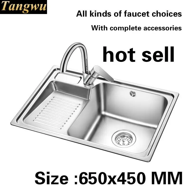 Free shipping Household standard Kitchen sink vogue durable 0.8 mm thick food grade stainless steel hot sell 650x450 MM
Free shipping Household standard Kitchen sink vogue durable 0.8 mm thick food grade stainless steel hot sell 650x450 MM