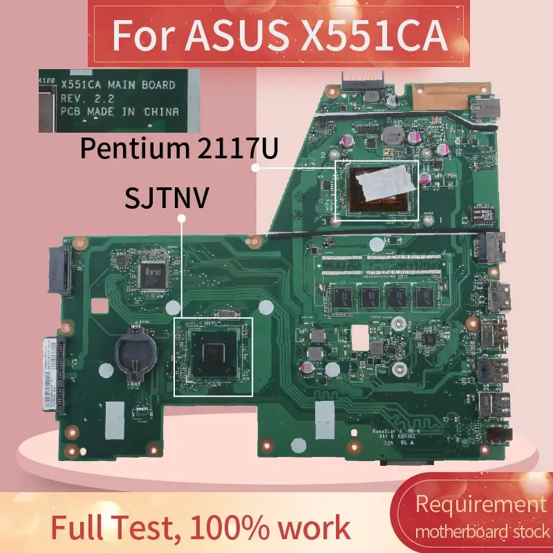Laptop motherboard For ASUS X551CA Pentium 2117U Notebook Mainboard REV.2.2 SJTNV HM70 DDR3
Laptop motherboard For ASUS X551CA Pentium 2117U Notebook Mainboard REV.2.2 SJTNV HM70 DDR3