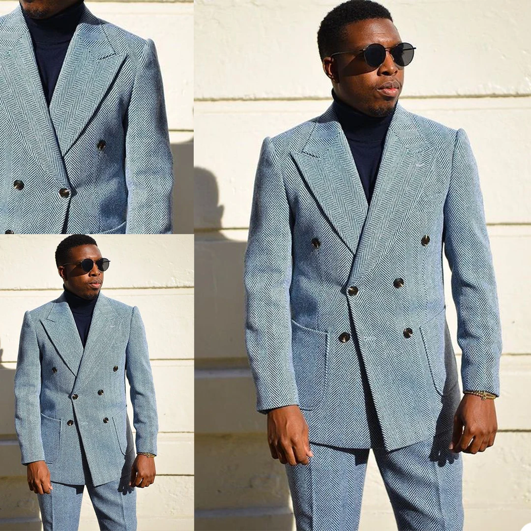 Smart Casual Stripe Men Tuxedos Custom Made Double Breasted Blazer 2 Pieces (Pant + Jacket ) Slim Fit Wedding Party Prom Suits
Smart Casual Stripe Men Tuxedos Custom Made Double Breasted Blazer 2 Pieces (Pant + Jacket ) Slim Fit Wedding Party Prom Suits