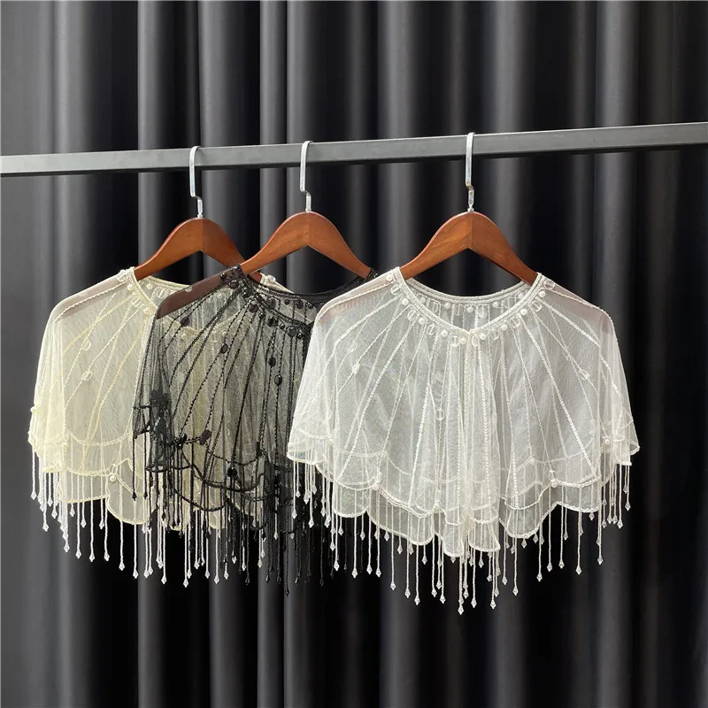 Retro 1920s Luxurious Handwork Beaded Tassel Shawl Vintage Flapper Evening Cape Sheer Mesh Vertical Bar Bolero Party
Retro 1920s Luxurious Handwork Beaded Tassel Shawl Vintage Flapper Evening Cape Sheer Mesh Vertical Bar Bolero Party