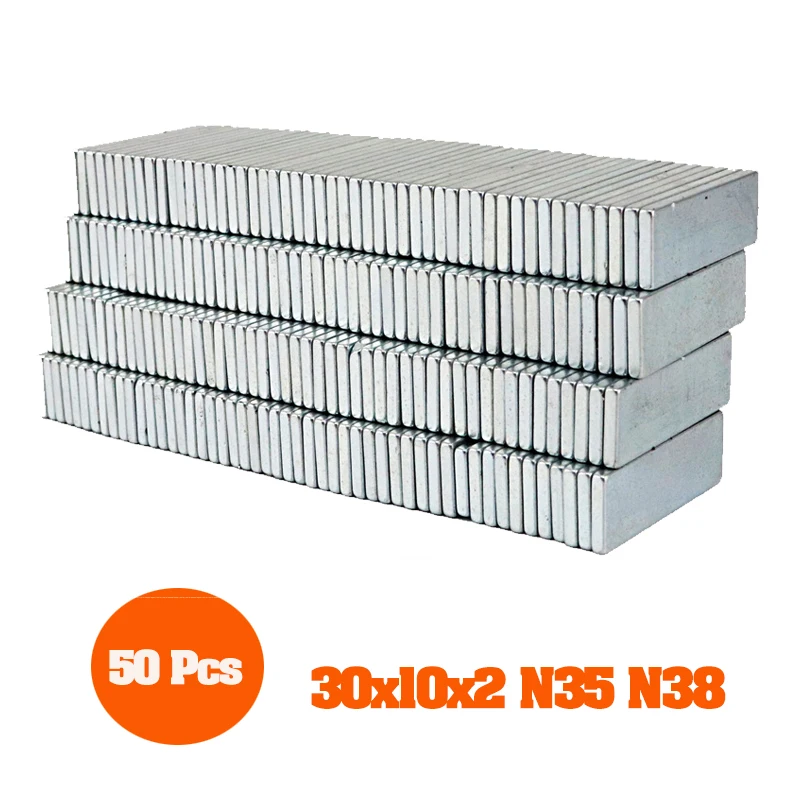 50 Pcs 30*10*2 NdFeB Neodymium Magnet N35 N38 Super Powerful Permanent Magnetic Neodymium Magnetic 30*10*3 mm Magnet
50 Pcs 30*10*2 NdFeB Neodymium Magnet N35 N38 Super Powerful Permanent Magnetic Neodymium Magnetic 30*10*3 mm Magnet