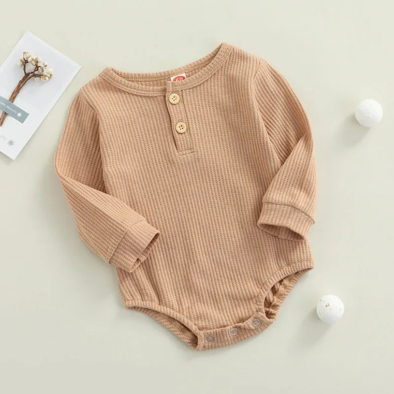 Baby Casual Long Sleeve Bodysuits Fashion Solid Color Button Round Neck Triangle Jumpsuits Spring Autumn
Baby Casual Long Sleeve Bodysuits Fashion Solid Color Button Round Neck Triangle Jumpsuits Spring Autumn