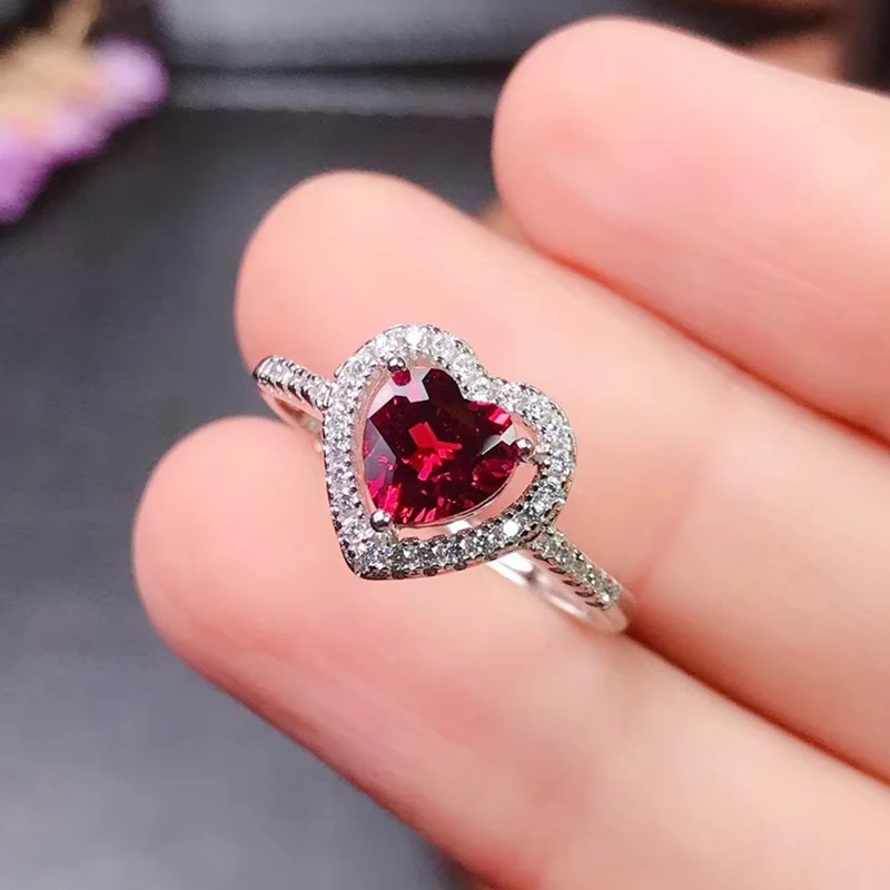 Genuine Garnet Ring 6MM Heart Natural Pyrope Red Gemstone Fine Jewelry for Young Girl Anniversary Gift Real 925 Sterling Silver
Genuine Garnet Ring 6MM Heart Natural Pyrope Red Gemstone Fine Jewelry for Young Girl Anniversary Gift Real 925 Sterling Silver