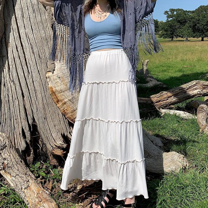 New Women Pleated Long Skirt Adults Casual Solid Color Frill Skirt For Party White Four Seasons Casual Style Simple And Stylish
New Women Pleated Long Skirt Adults Casual Solid Color Frill Skirt For Party White Four Seasons Casual Style Simple And Stylish