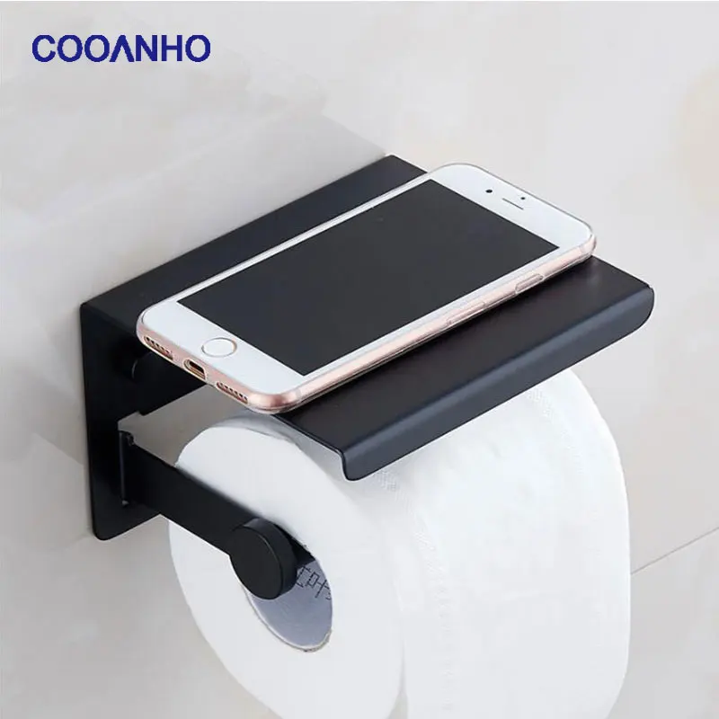 Держатель для туалетной бумаги COOANHO, матовый, черный, с полкой, настенный держатель для бумажных полотенец, подходит для ванной, кухни
Держатель для туалетной бумаги COOANHO, матовый, черный, с полкой, настенный держатель для бумажных полотенец, подходит для ванной, кухни