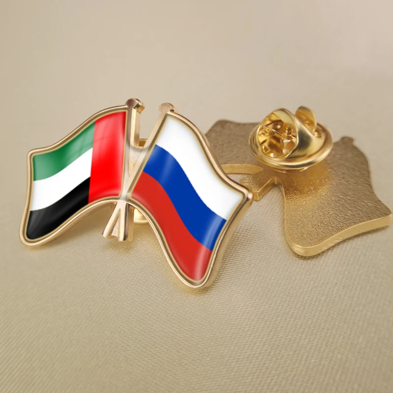 United Arab Emirates and Russian Federation Crossed Double Friendship Flags Lapel Pins Brooch Badges
United Arab Emirates and Russian Federation Crossed Double Friendship Flags Lapel Pins Brooch Badges