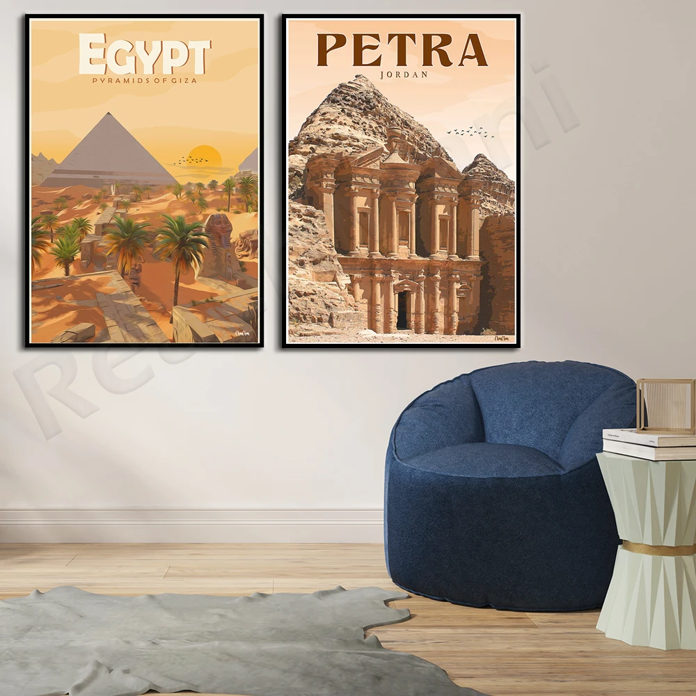 Travel prints, Petra-Travel Poster-Jordan, Egypt Travel Poster-Giza Pyramids-Wall Decoration Art Canvas Poster
Travel prints, Petra-Travel Poster-Jordan, Egypt Travel Poster-Giza Pyramids-Wall Decoration Art Canvas Poster