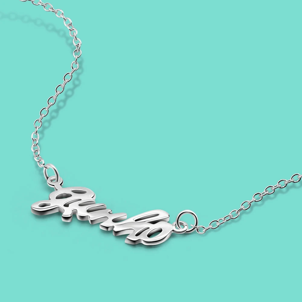 Модное женское ожерелье из серебра 925 пробы, ювелирные изделия для женщин, новая мода, индивидуальное ожерелье с подвеской в виде букв, минималистичные ювелирные изделия
Модное женское ожерелье из серебра 925 пробы, ювелирные изделия для женщин, новая мода, индивидуальное ожерелье с подвеской в виде букв, минималистичные ювелирные изделия