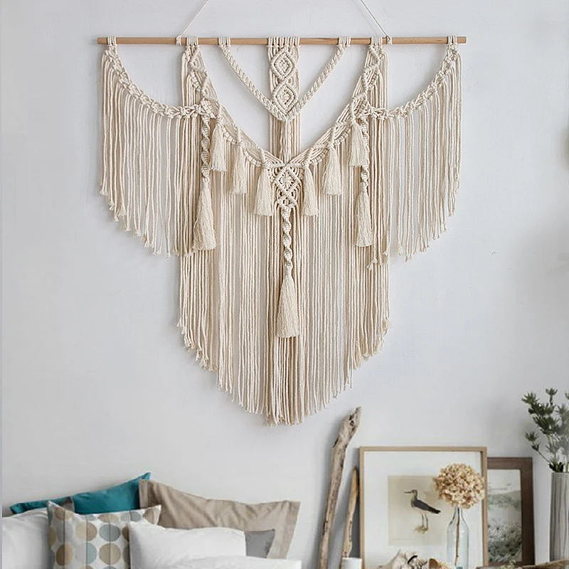 Macrame Tapestry With Wood Stick Boho Decor Nordic Style Hand Woven Aesthetic Tapestry Wall Hanging Room Living Room Art Decor
Macrame Tapestry With Wood Stick Boho Decor Nordic Style Hand Woven Aesthetic Tapestry Wall Hanging Room Living Room Art Decor