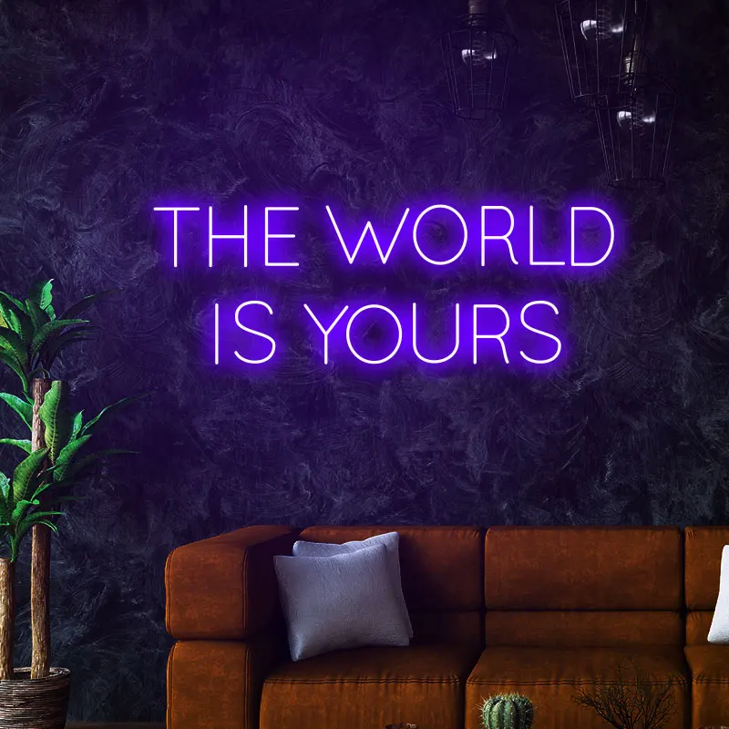 'The World Is Yours' Neon Sign Custom Clear Acrylic Led Light Sign Wall Art Holiday Party Decor
'The World Is Yours' Neon Sign Custom Clear Acrylic Led Light Sign Wall Art Holiday Party Decor