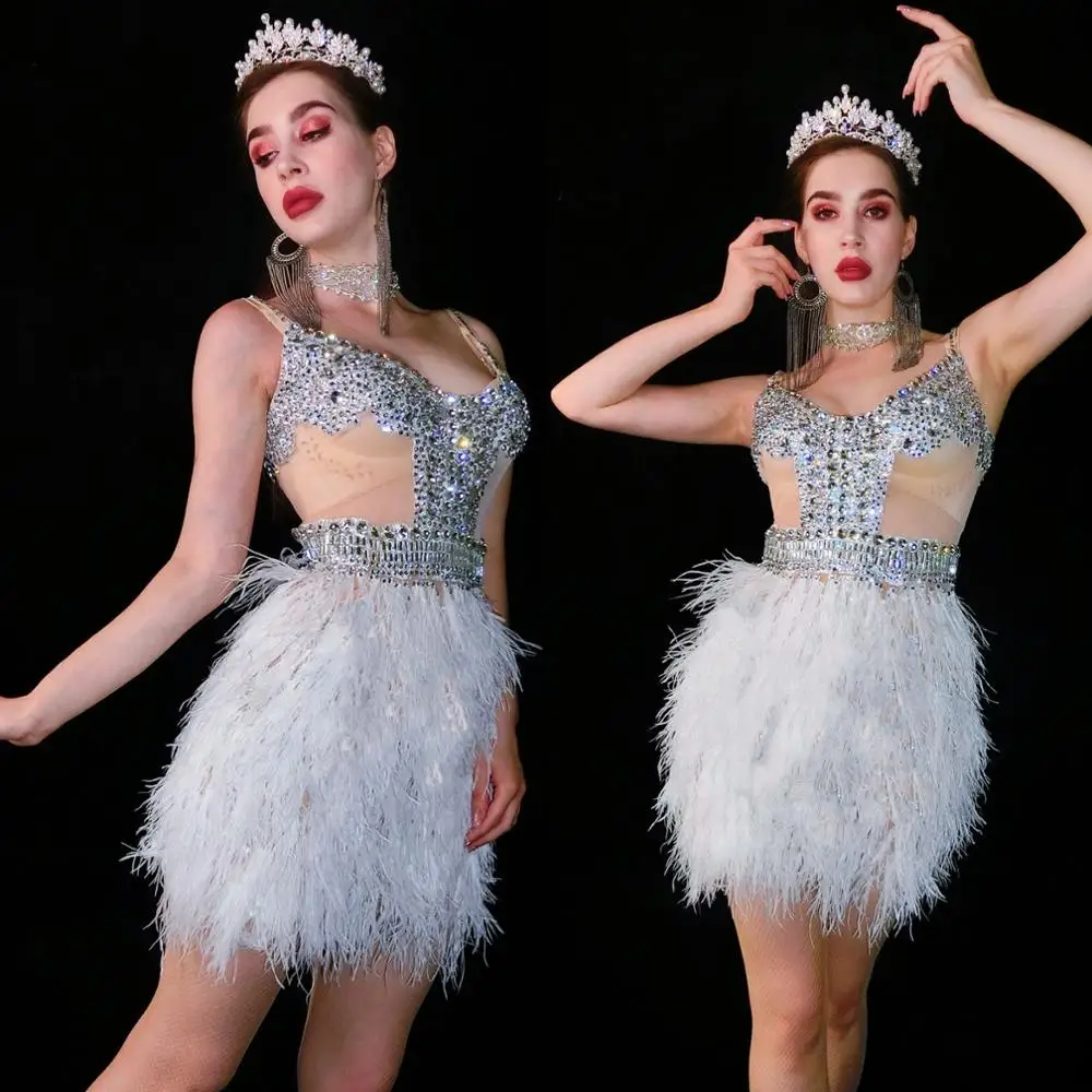 Women New Rhinestones Mesh Transparent White Tassel Dress Dance Celebrate Outfit Birthday Bar Prom Party Stage Costume Dress
Women New Rhinestones Mesh Transparent White Tassel Dress Dance Celebrate Outfit Birthday Bar Prom Party Stage Costume Dress
