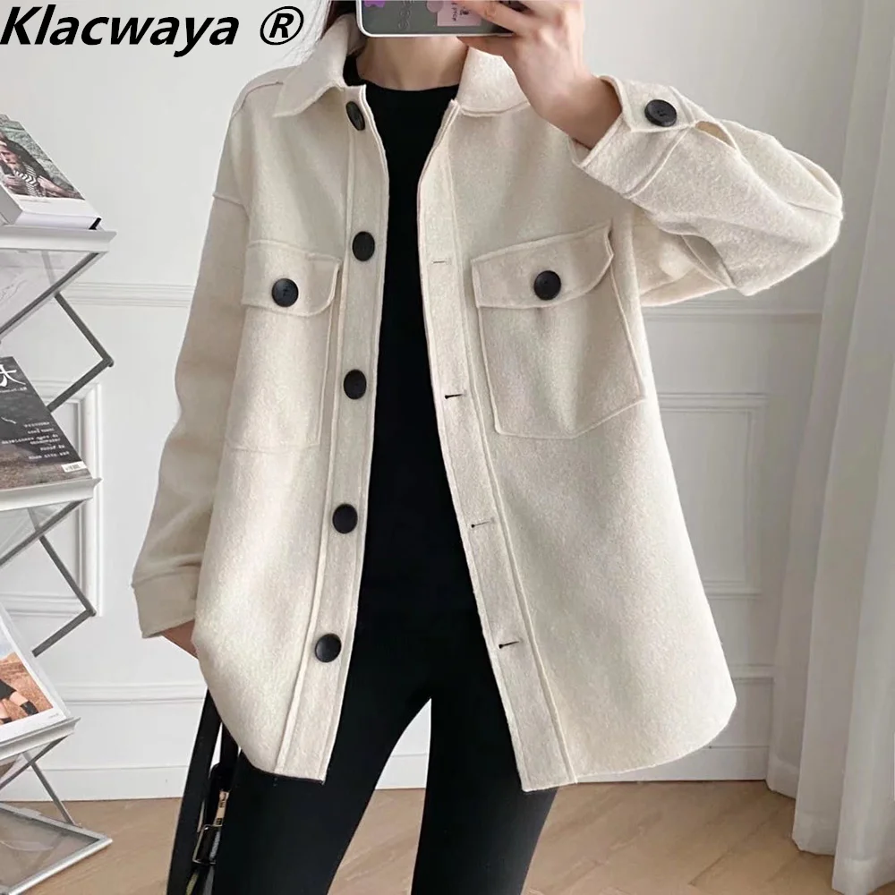 Klacwaya Women Jackets For Women 2022 Casual Pockets Single Breasted Coat Woman Clothes Solid Streetwear Shirt Jacket Outerwear
Klacwaya Women Jackets For Women 2022 Casual Pockets Single Breasted Coat Woman Clothes Solid Streetwear Shirt Jacket Outerwear
