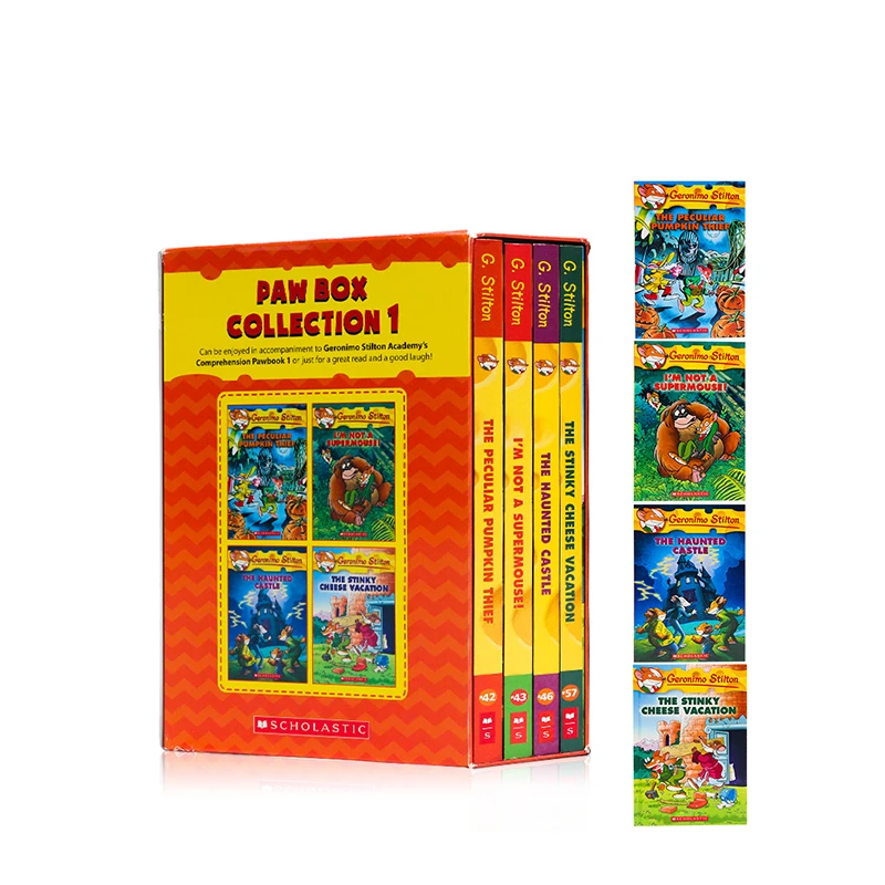 4 Books Geronimo Stilton Paw Box Set 1 Humor Adventure Explore Brave Comic Fiction Parent Child Kids Story English Picture Book
4 Books Geronimo Stilton Paw Box Set 1 Humor Adventure Explore Brave Comic Fiction Parent Child Kids Story English Picture Book
