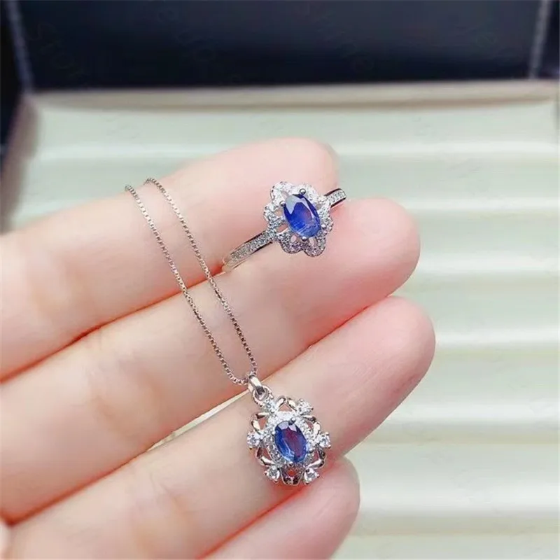 Natural sapphire 925 silver ring pendant jewelry set holiday gift for girlfriend
Natural sapphire 925 silver ring pendant jewelry set holiday gift for girlfriend