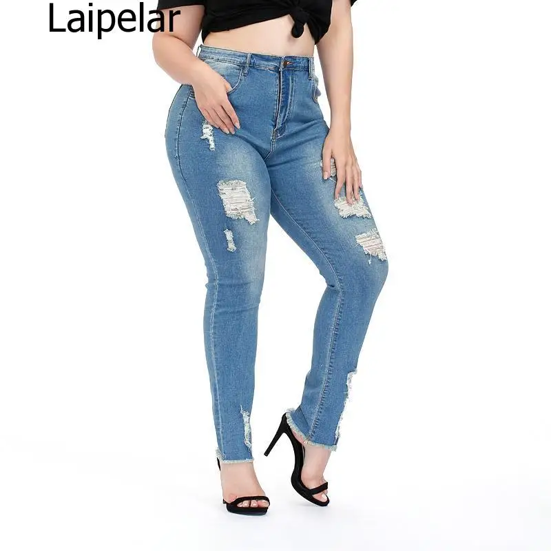 Women's Jeans Women's Ripped Elastic Washed Slim-fit Ladies Denim Trousers
Women's Jeans Women's Ripped Elastic Washed Slim-fit Ladies Denim Trousers