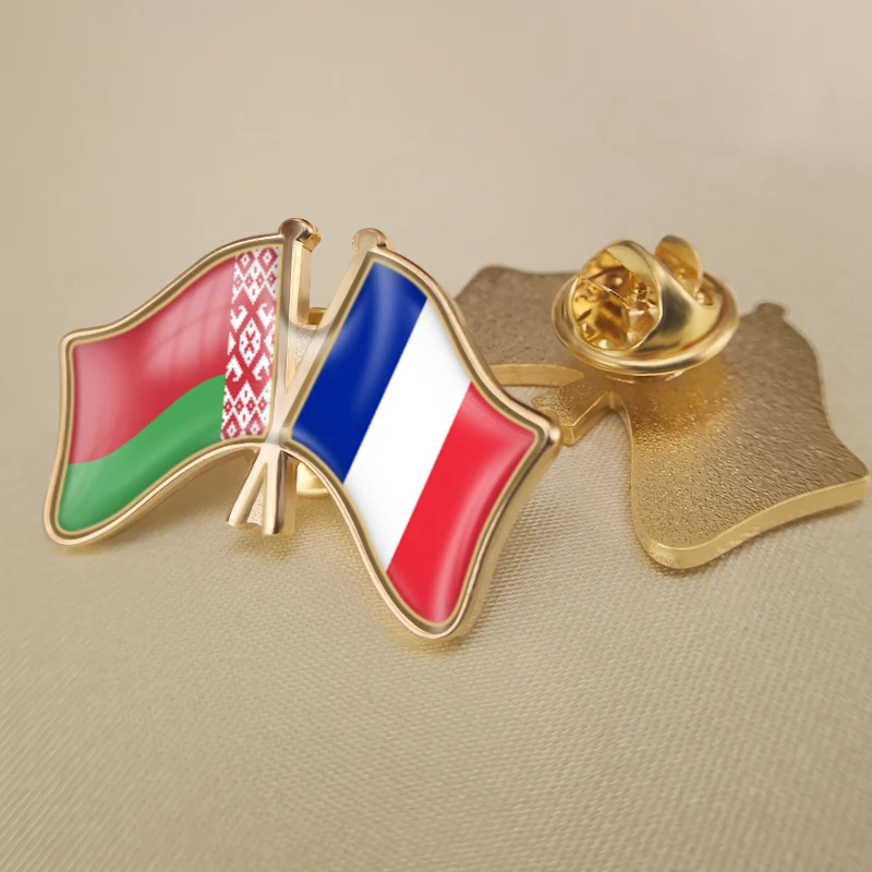 Belarus and France Crossed Double Friendship Flags Lapel Pins Brooch Badges
Belarus and France Crossed Double Friendship Flags Lapel Pins Brooch Badges