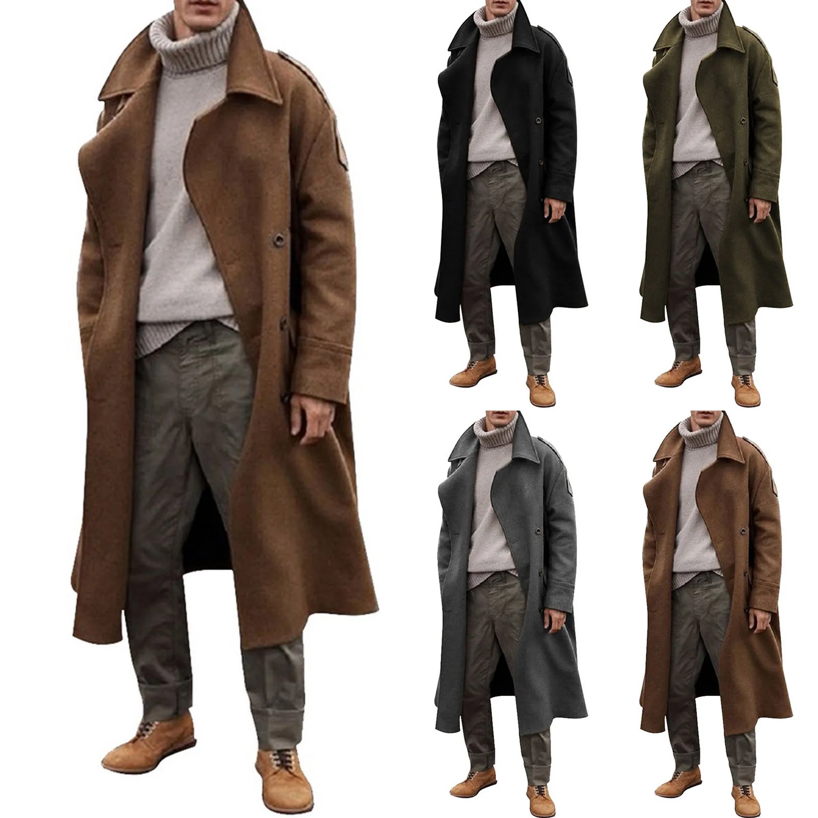 2021 Fashion Men Coats Casual Business Trench Coat New Solid Overcoat Male Punk Style Long Sleeved Turn-down Collar Coats Jacket
2021 Fashion Men Coats Casual Business Trench Coat New Solid Overcoat Male Punk Style Long Sleeved Turn-down Collar Coats Jacket