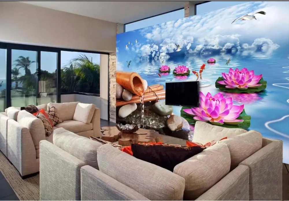 wallpaper for walls 3 d for living room Bamboo lotus sofa living room TV background wall
wallpaper for walls 3 d for living room Bamboo lotus sofa living room TV background wall