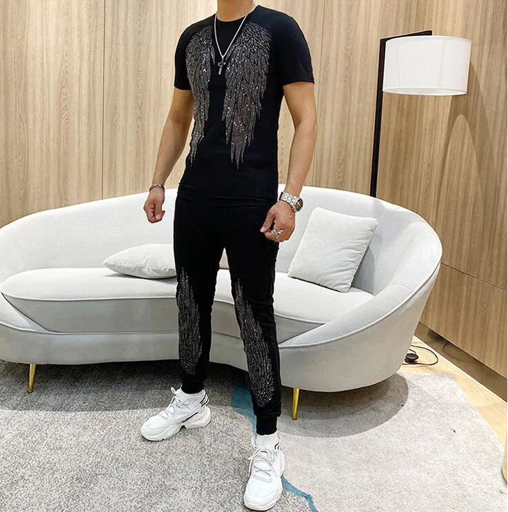 S-4XL Summer Rhinestones Man's Tracksuits s Men Camouflage cotton Hip-Hop Men's Outfits hot drilling 2pcs set
S-4XL Summer Rhinestones Man's Tracksuits s Men Camouflage cotton Hip-Hop Men's Outfits hot drilling 2pcs set